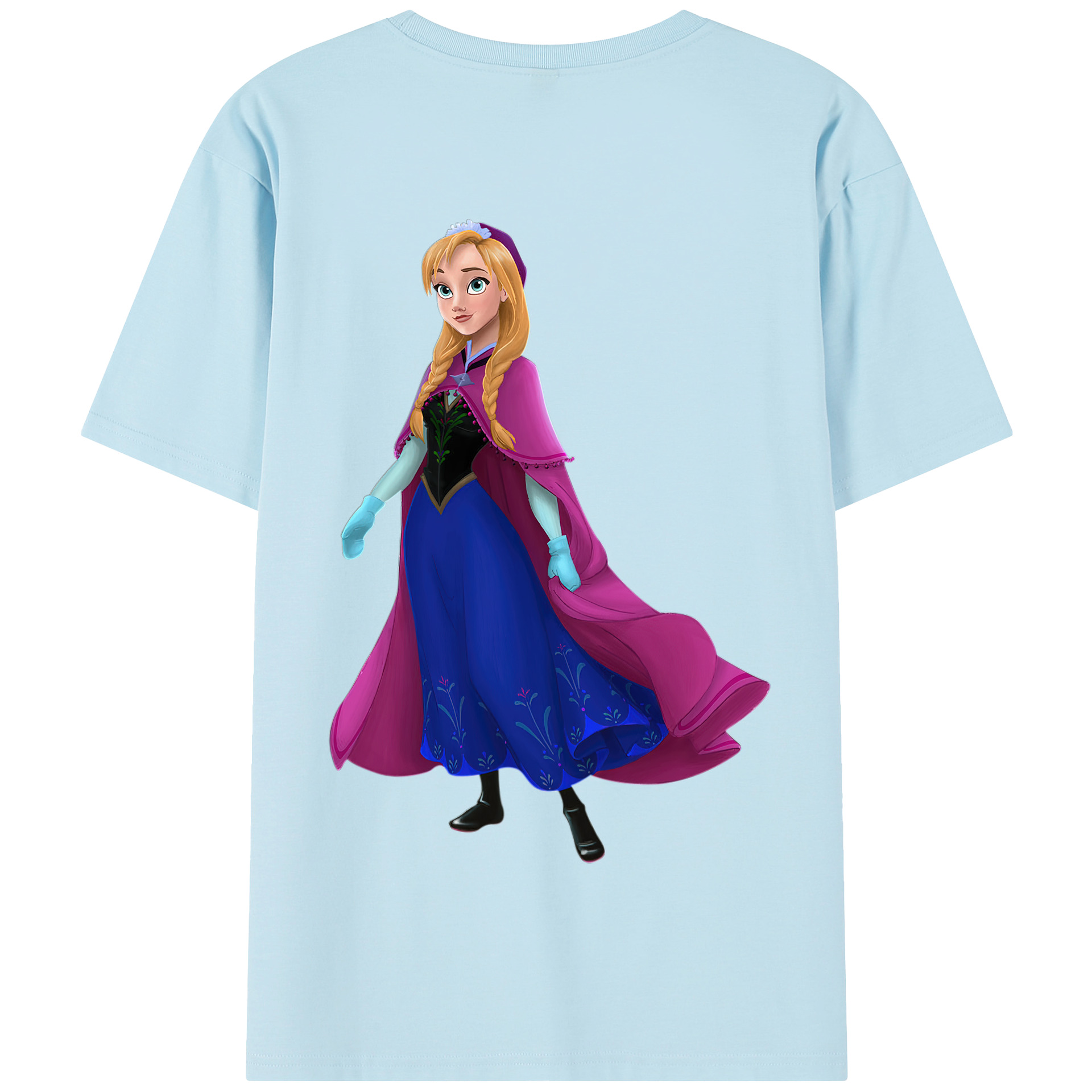 （画像用） アナと雪の女王 アンナ エルサ Frozen Anna Elsa 綿100％半袖Tシャツ（背面プリント）